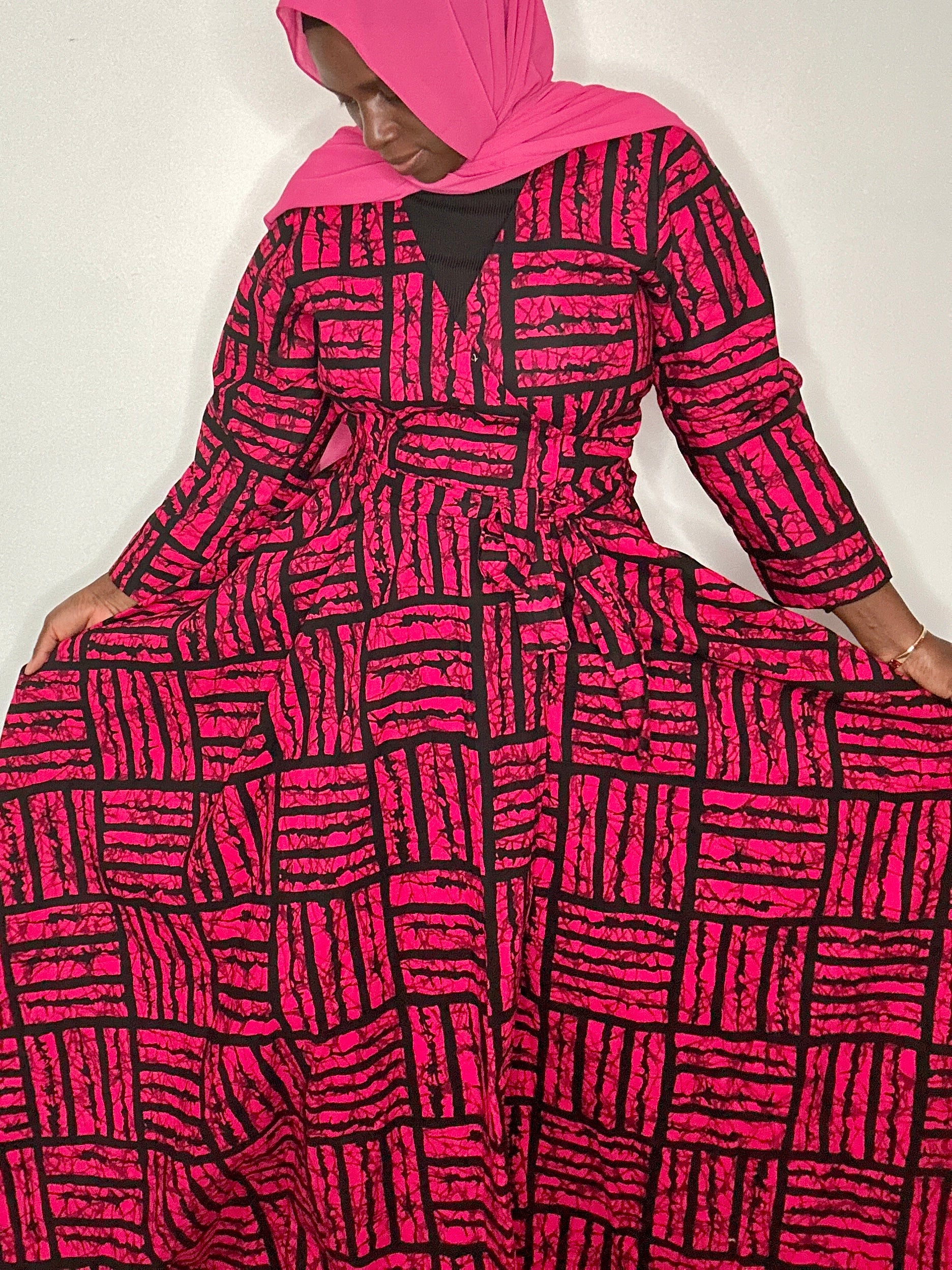 XOXO Ankara Wrap Dress