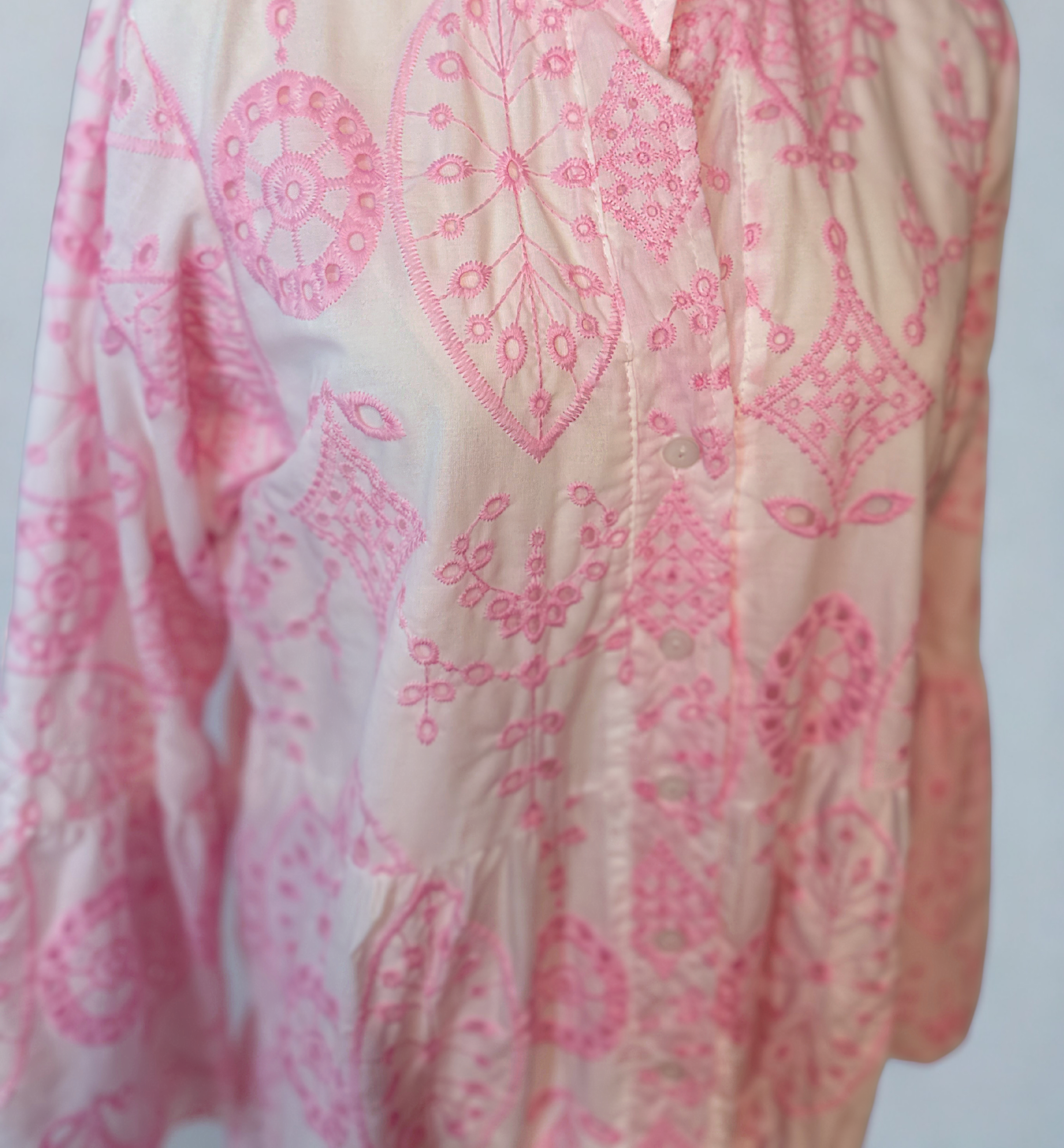 Blush Petal Embroidered Maxi Dress