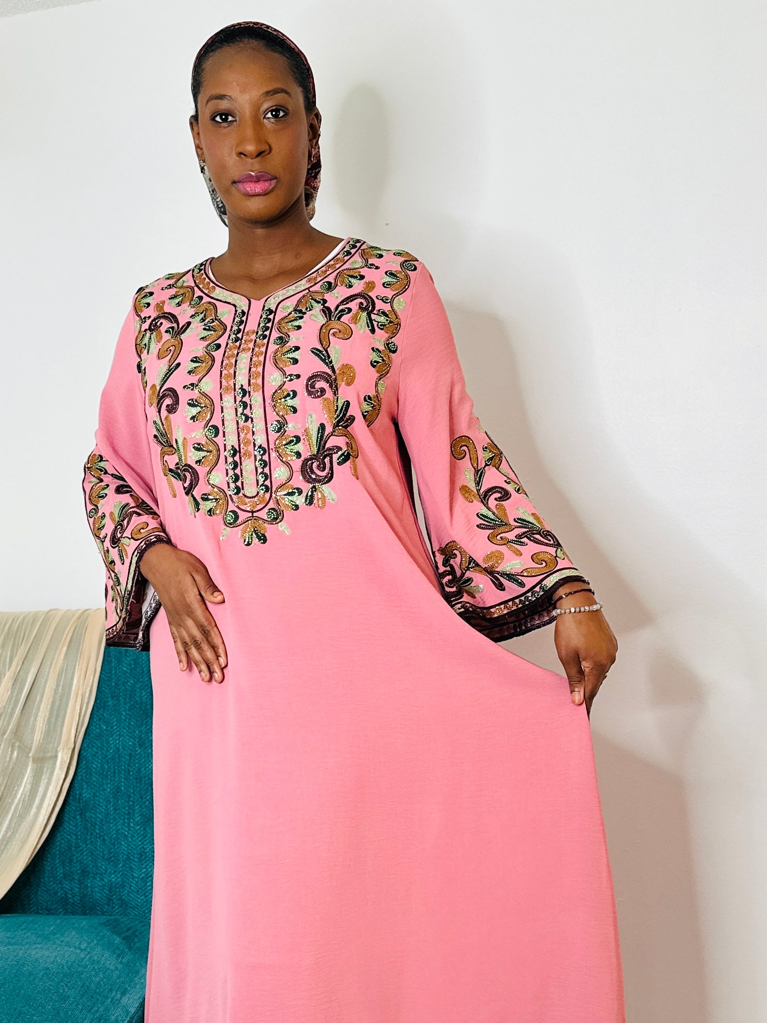 Nayla Grace – Blush Embroidered Gown