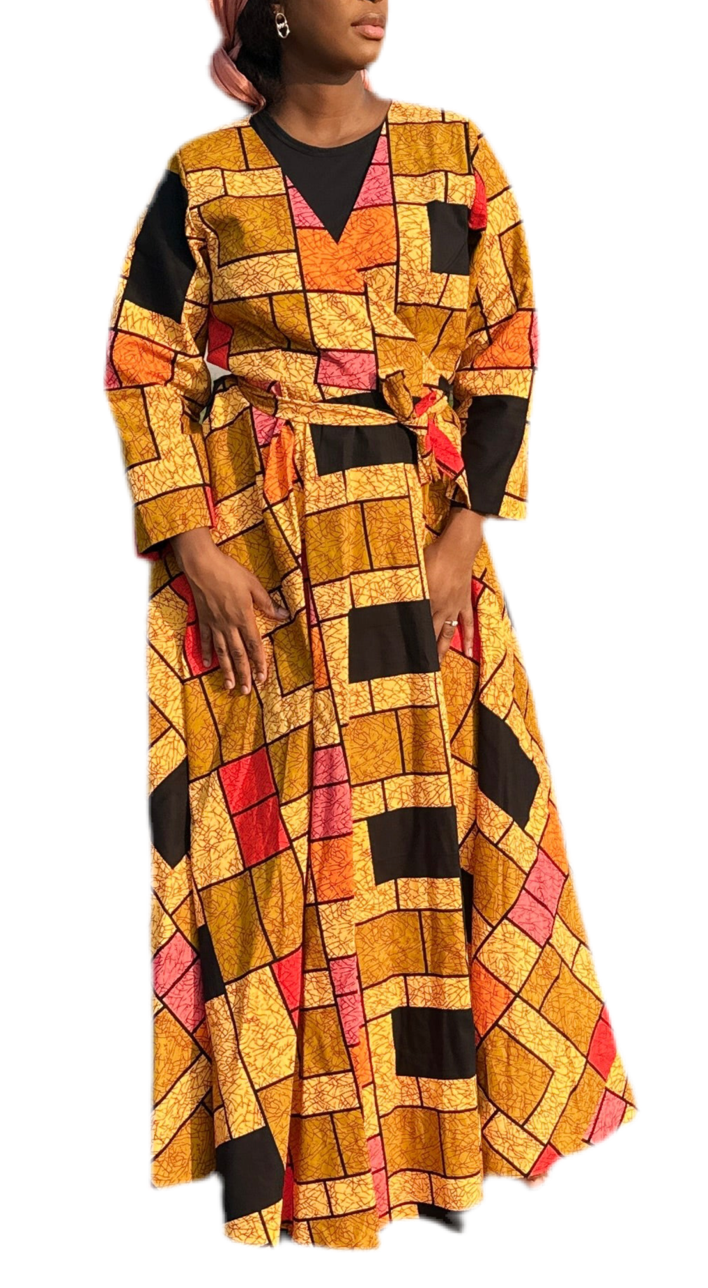 XOXO Ankara Wrap Dress