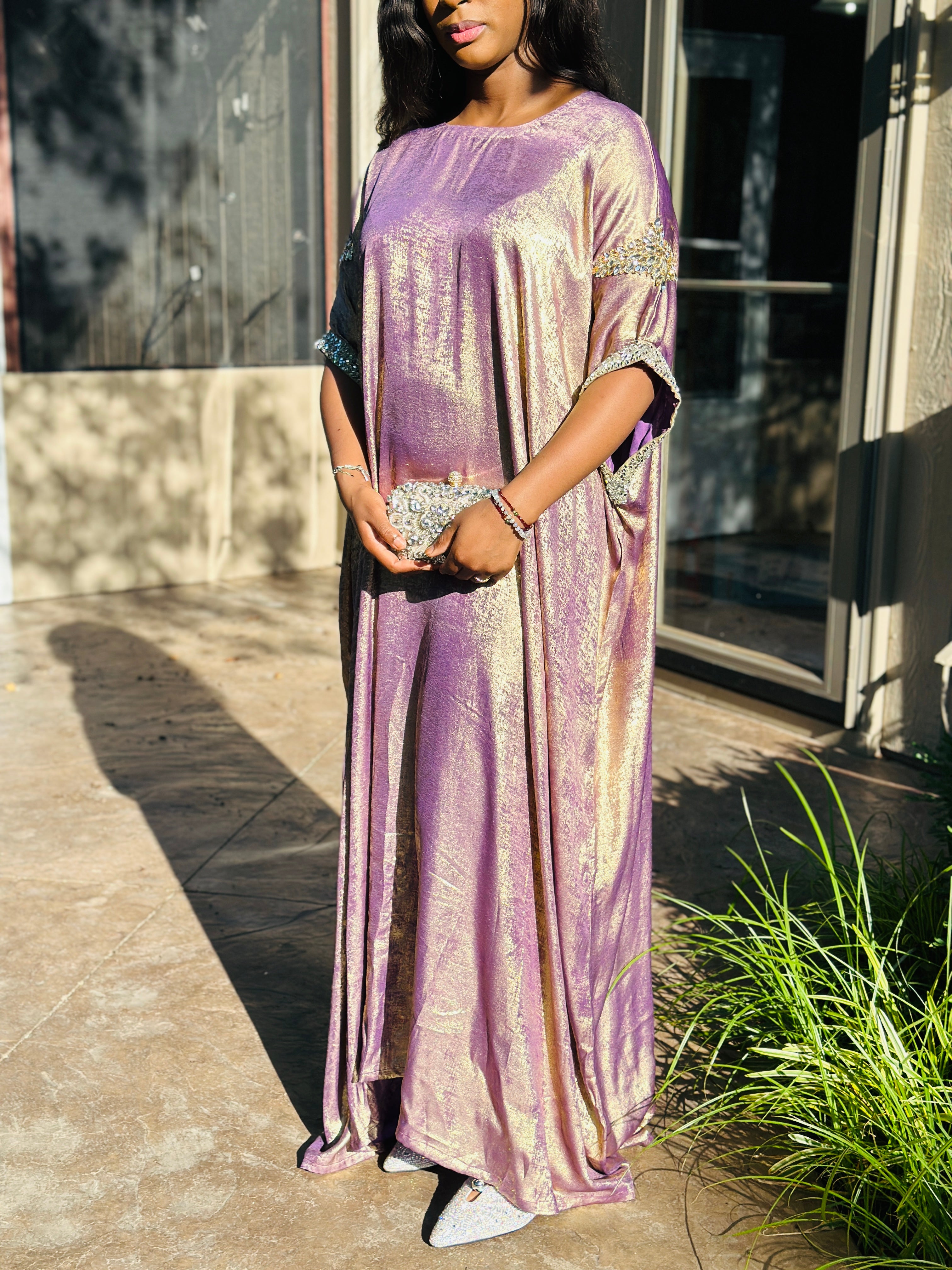 Gilded Orchid | Metallic Embellished Kaftan