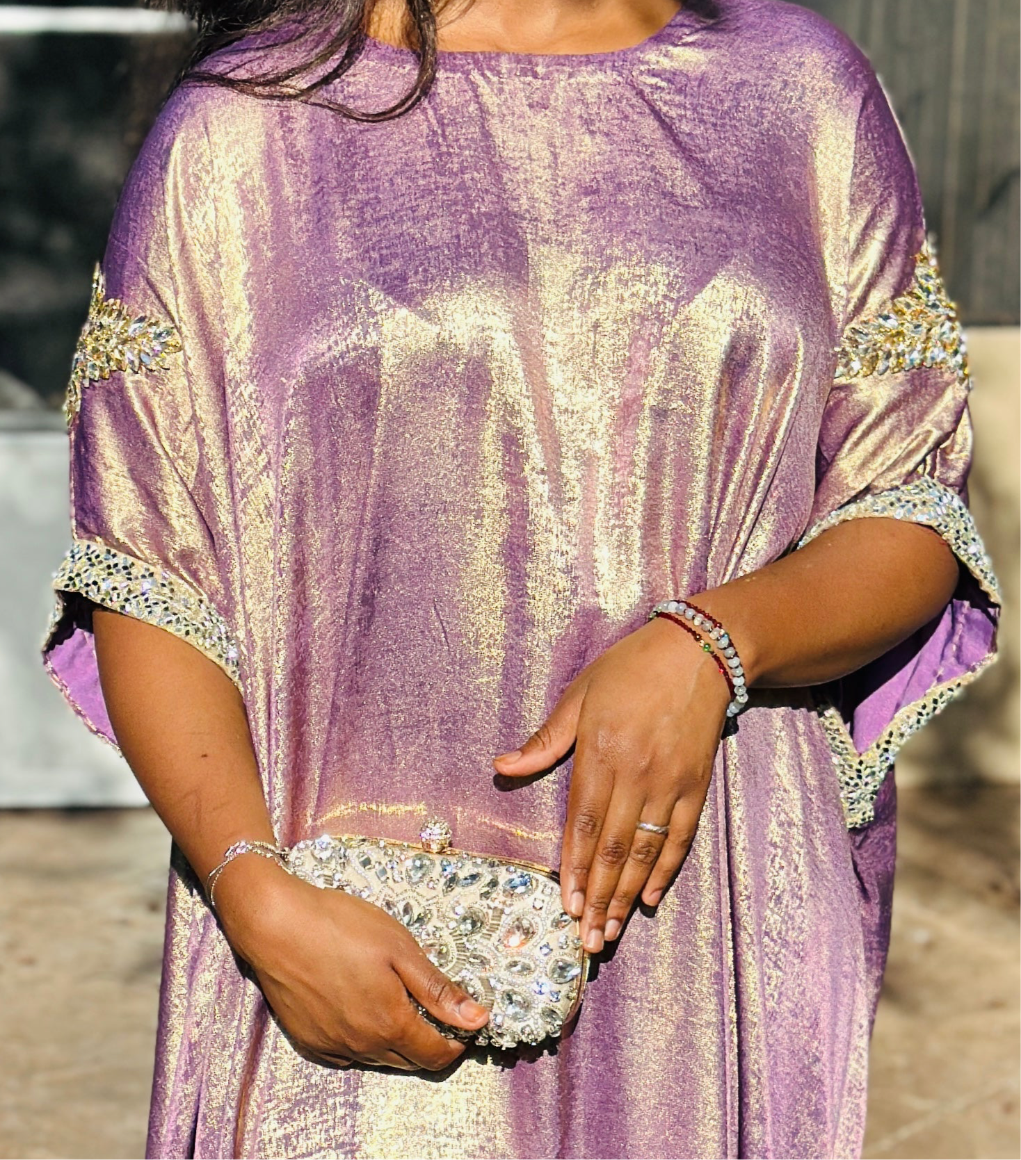 Gilded Orchid | Metallic Embellished Kaftan