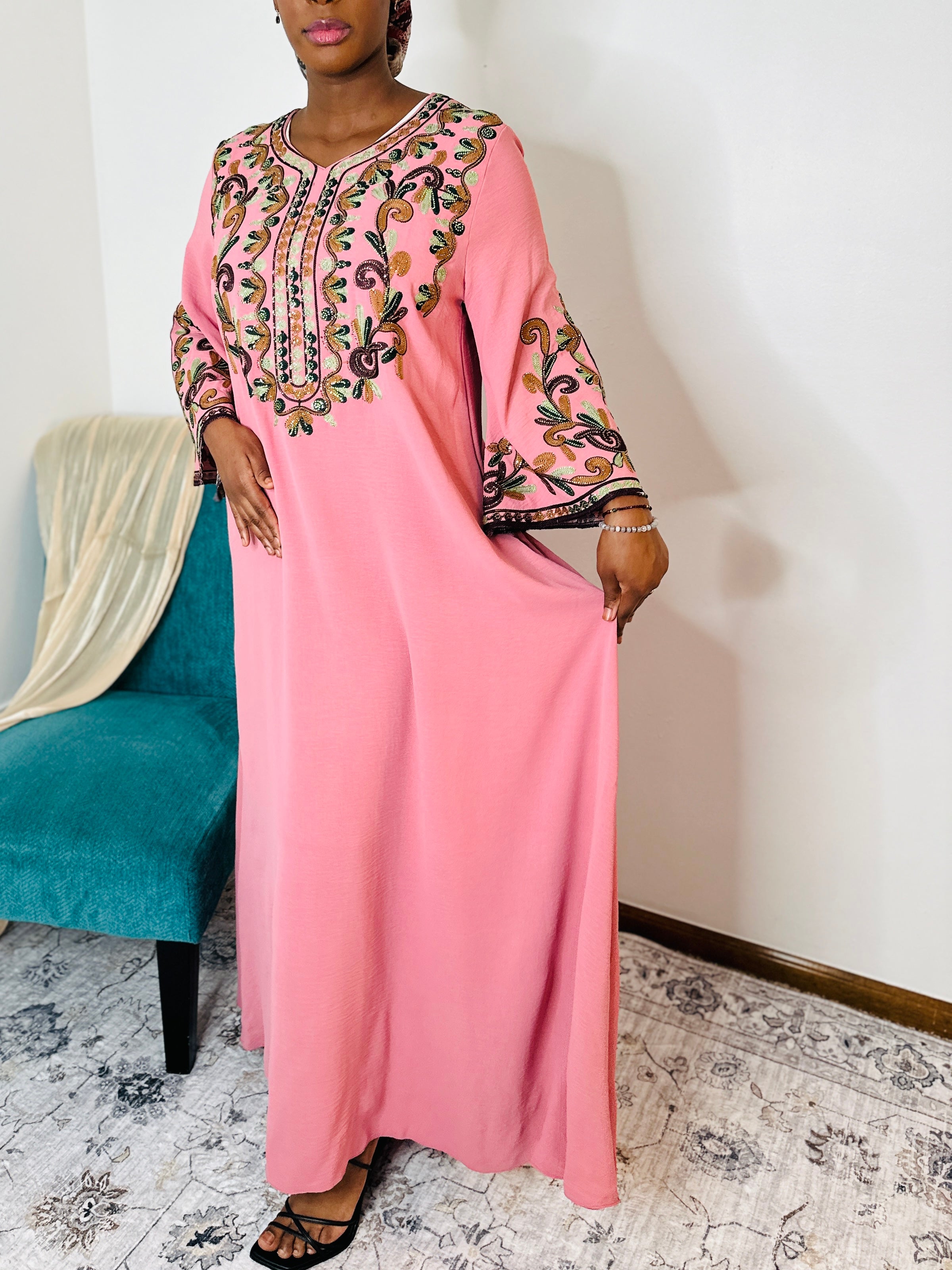 Nayla Grace – Blush Embroidered Gown