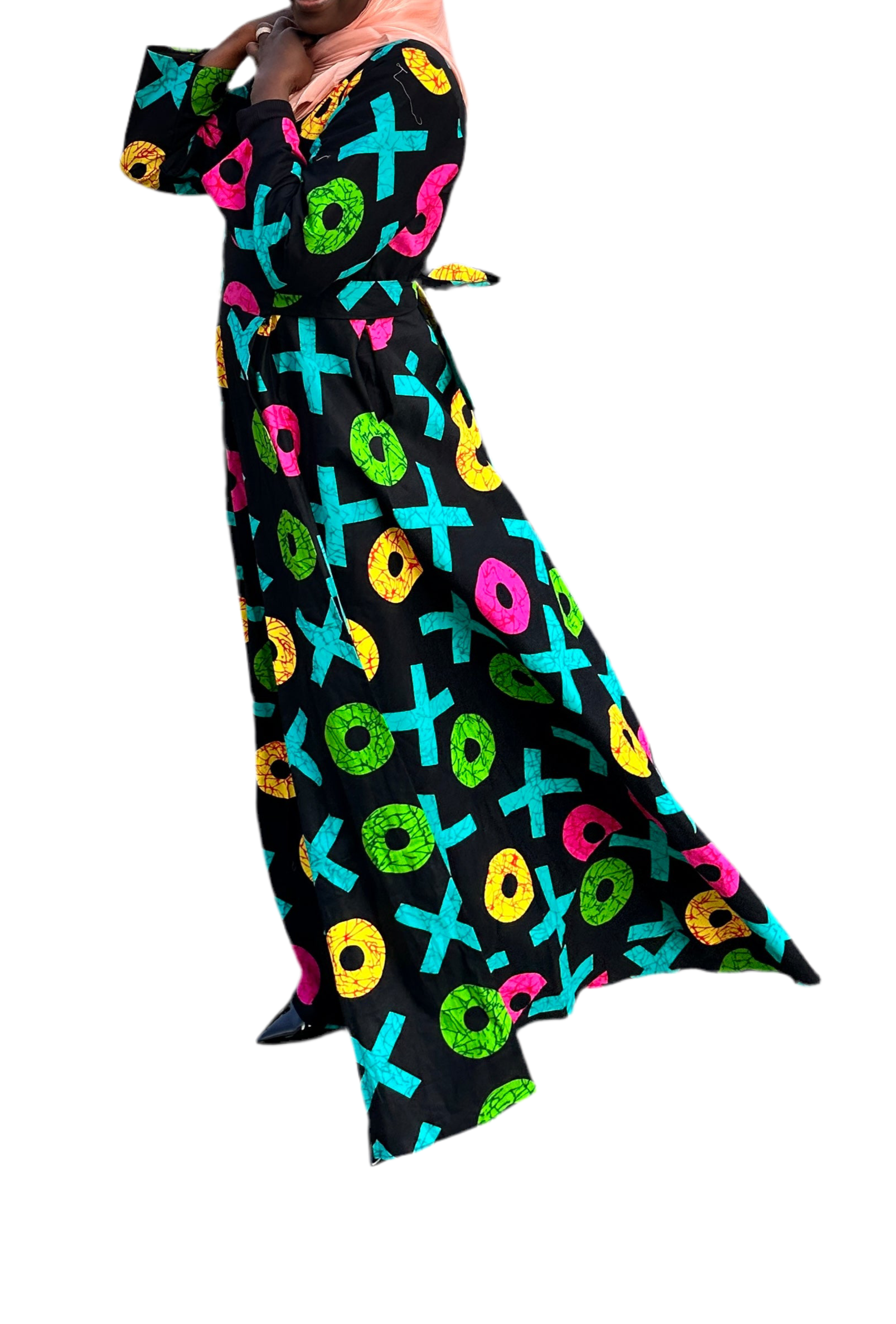 XOXO Ankara Wrap Dress