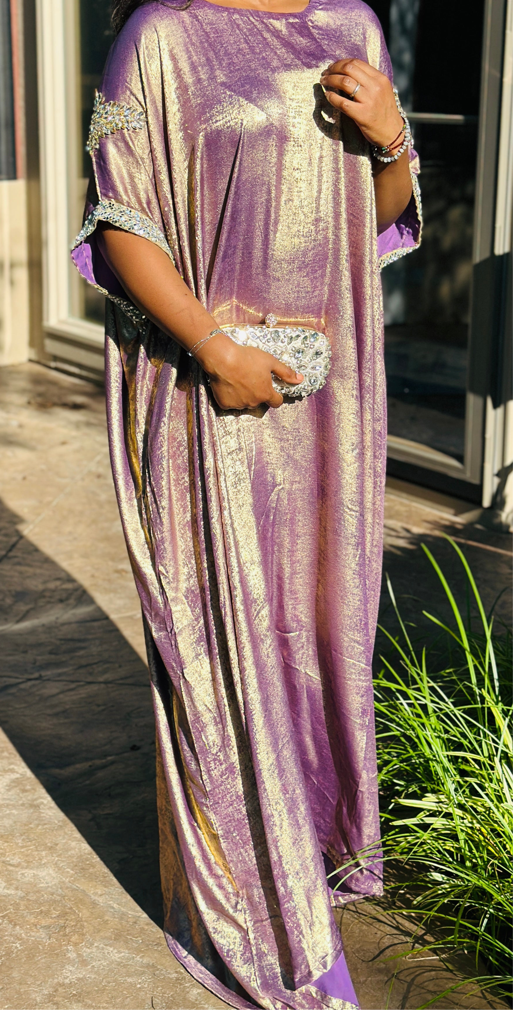 Gilded Orchid | Metallic Embellished Kaftan