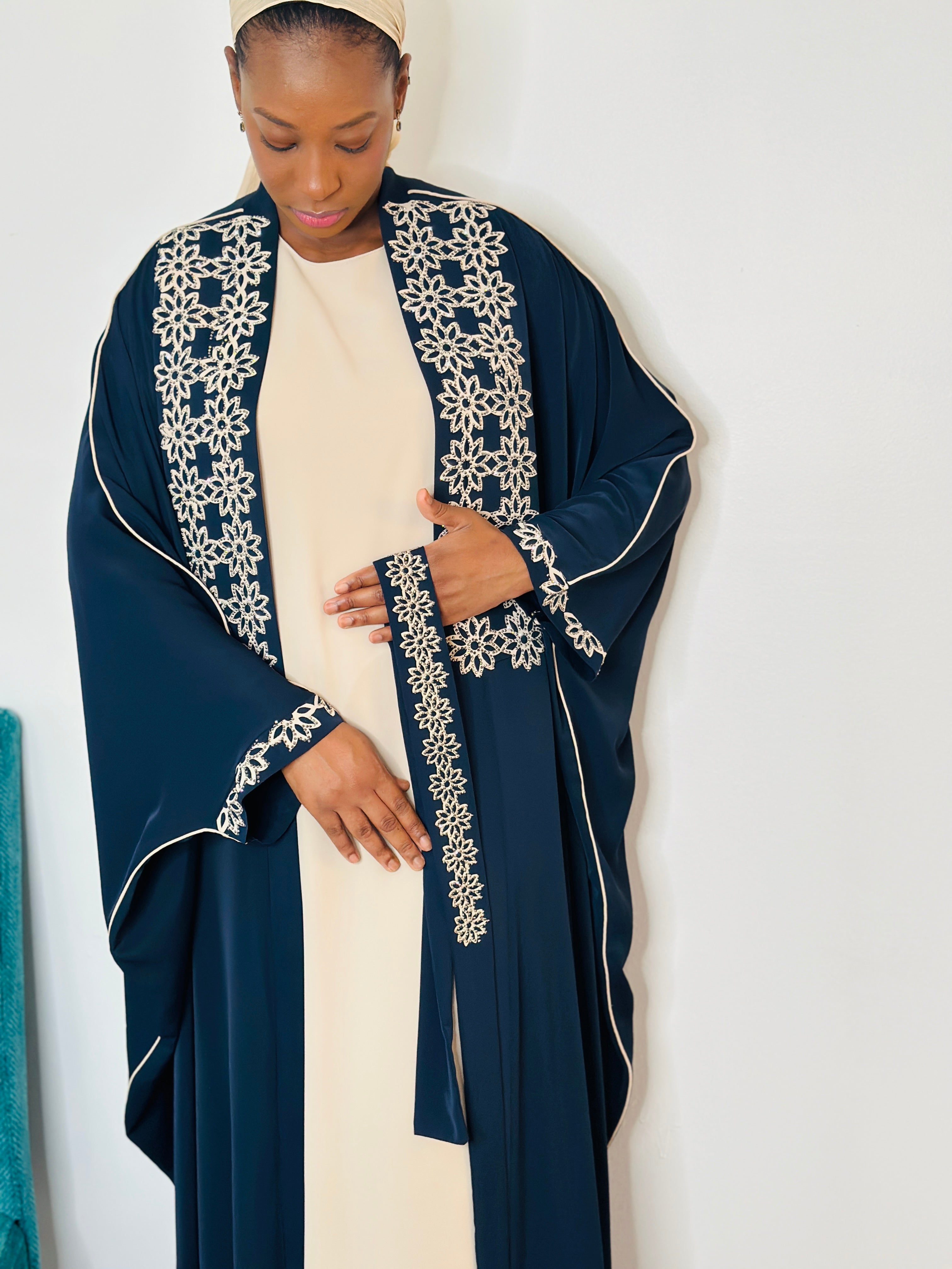 Ayra – Navy Embellished Abaya