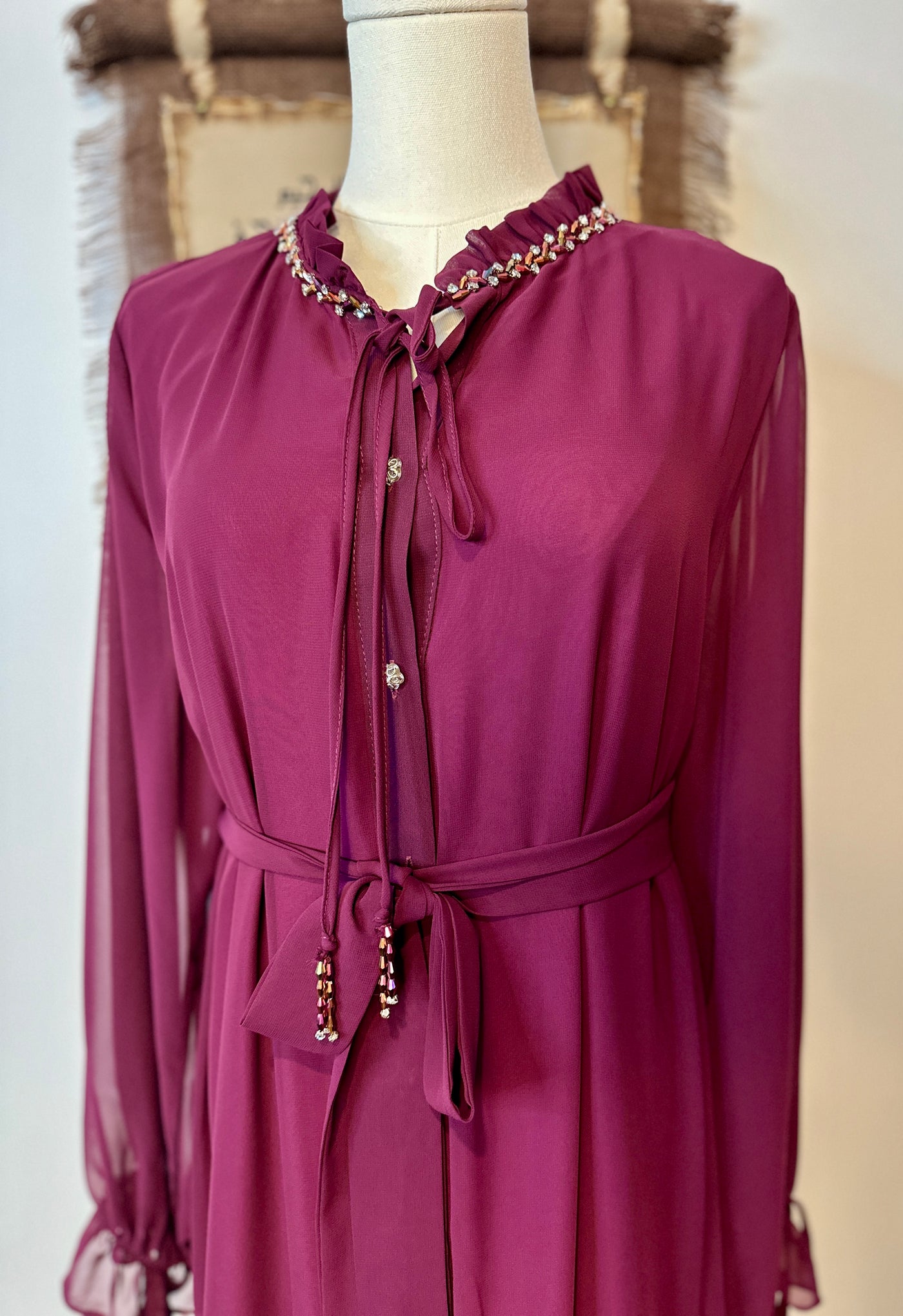 Long Sleeve Viscose Maxi Dress