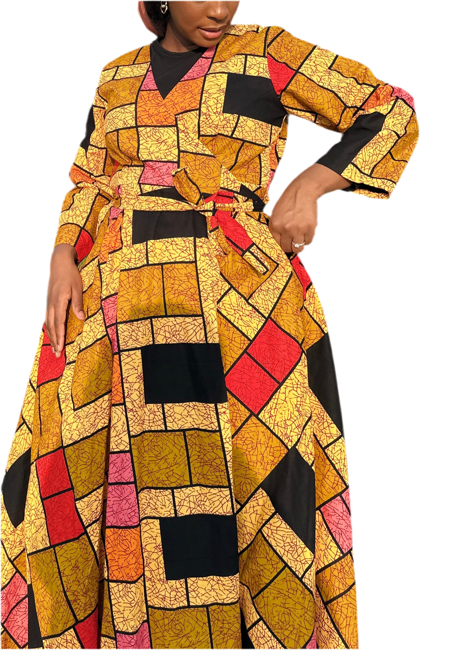 XOXO Ankara Wrap Dress