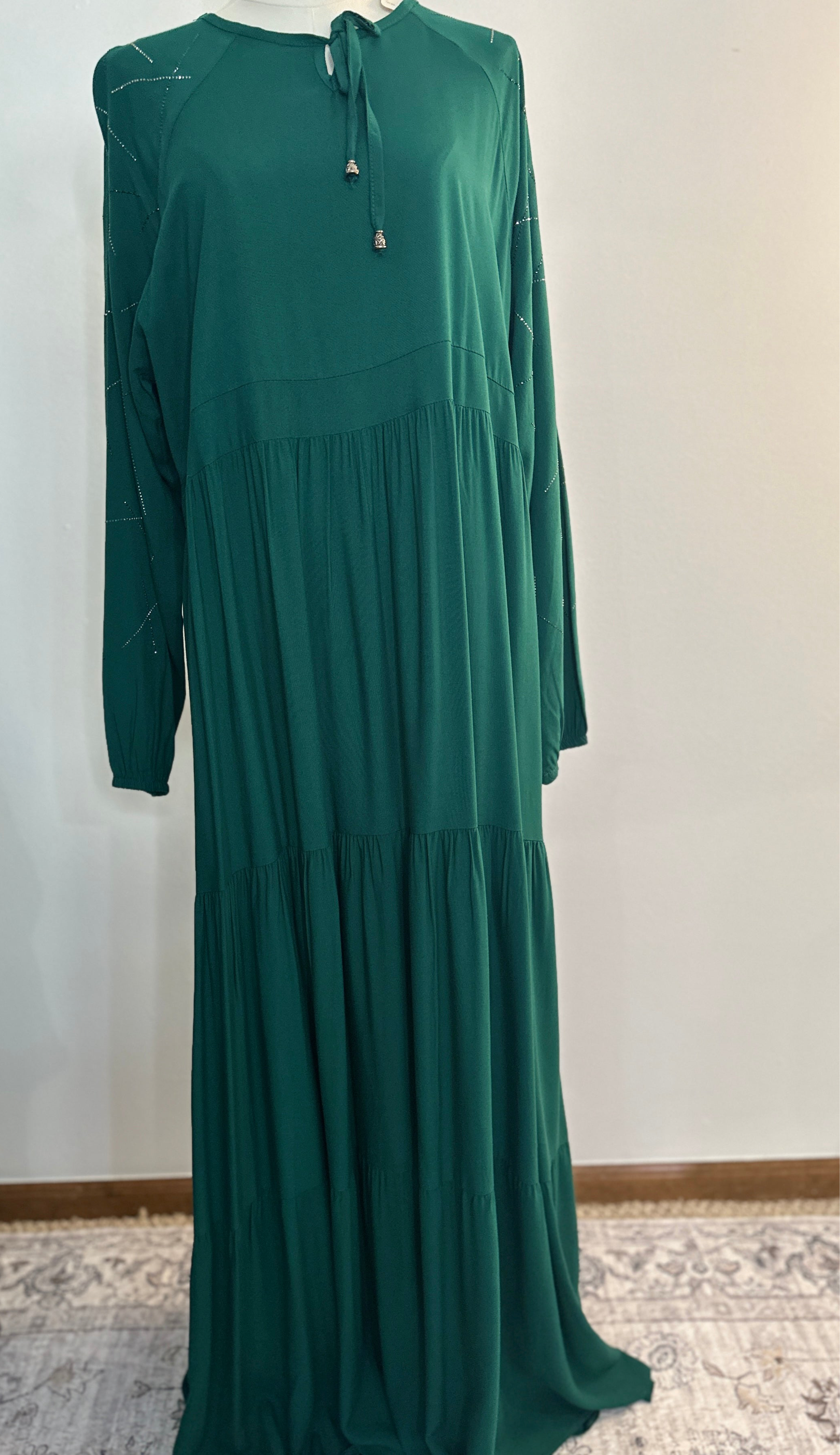 Emerald Tiered Maxi Dress – Tall Girl Friendly (60”)