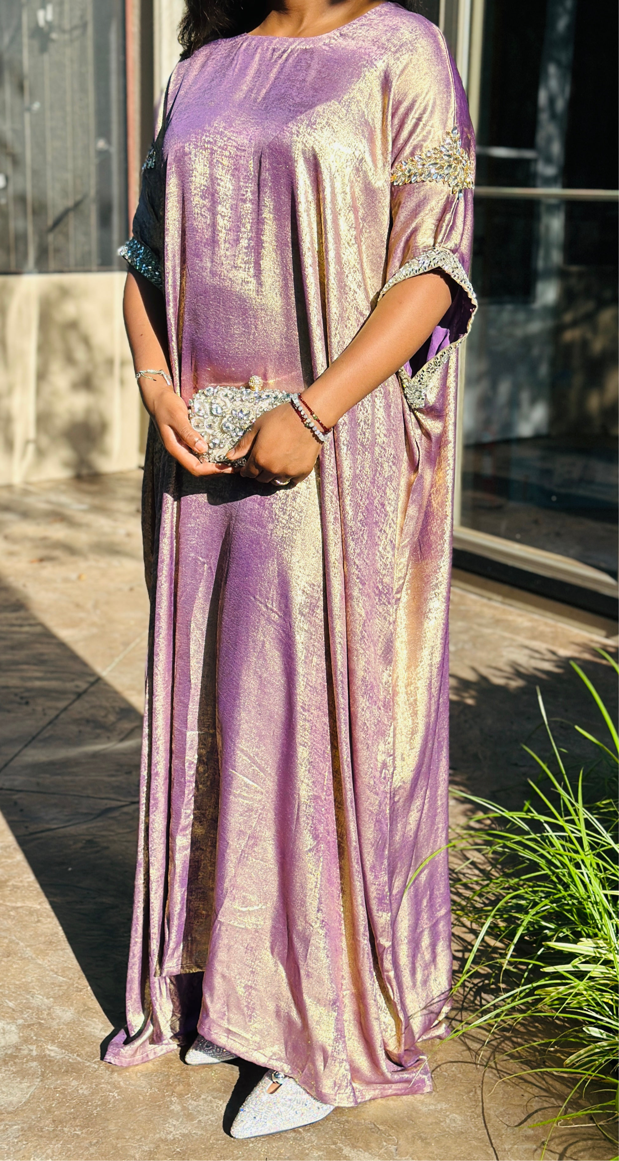 Gilded Orchid | Metallic Embellished Kaftan