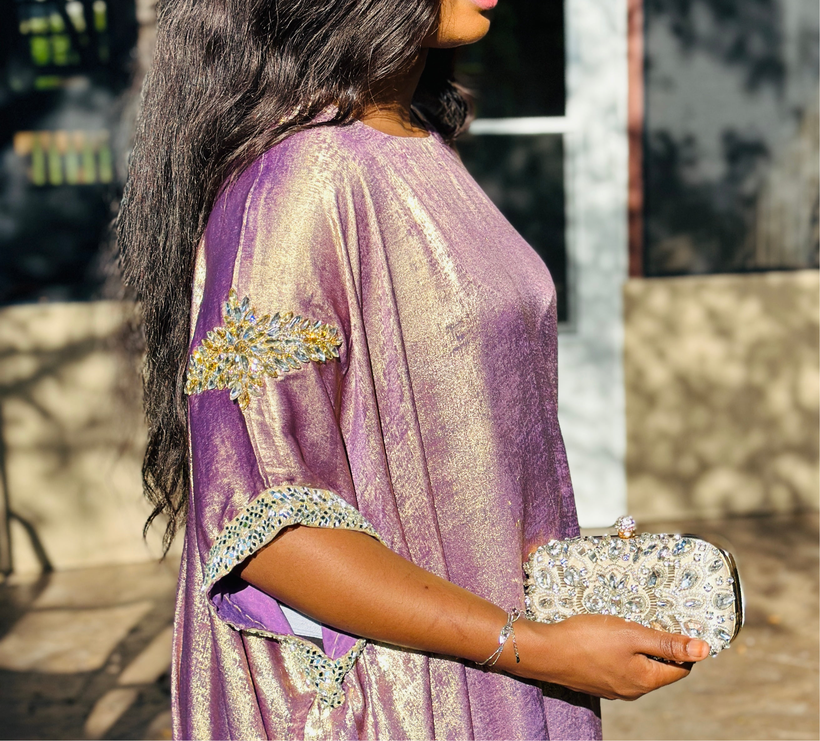 Gilded Orchid | Metallic Embellished Kaftan