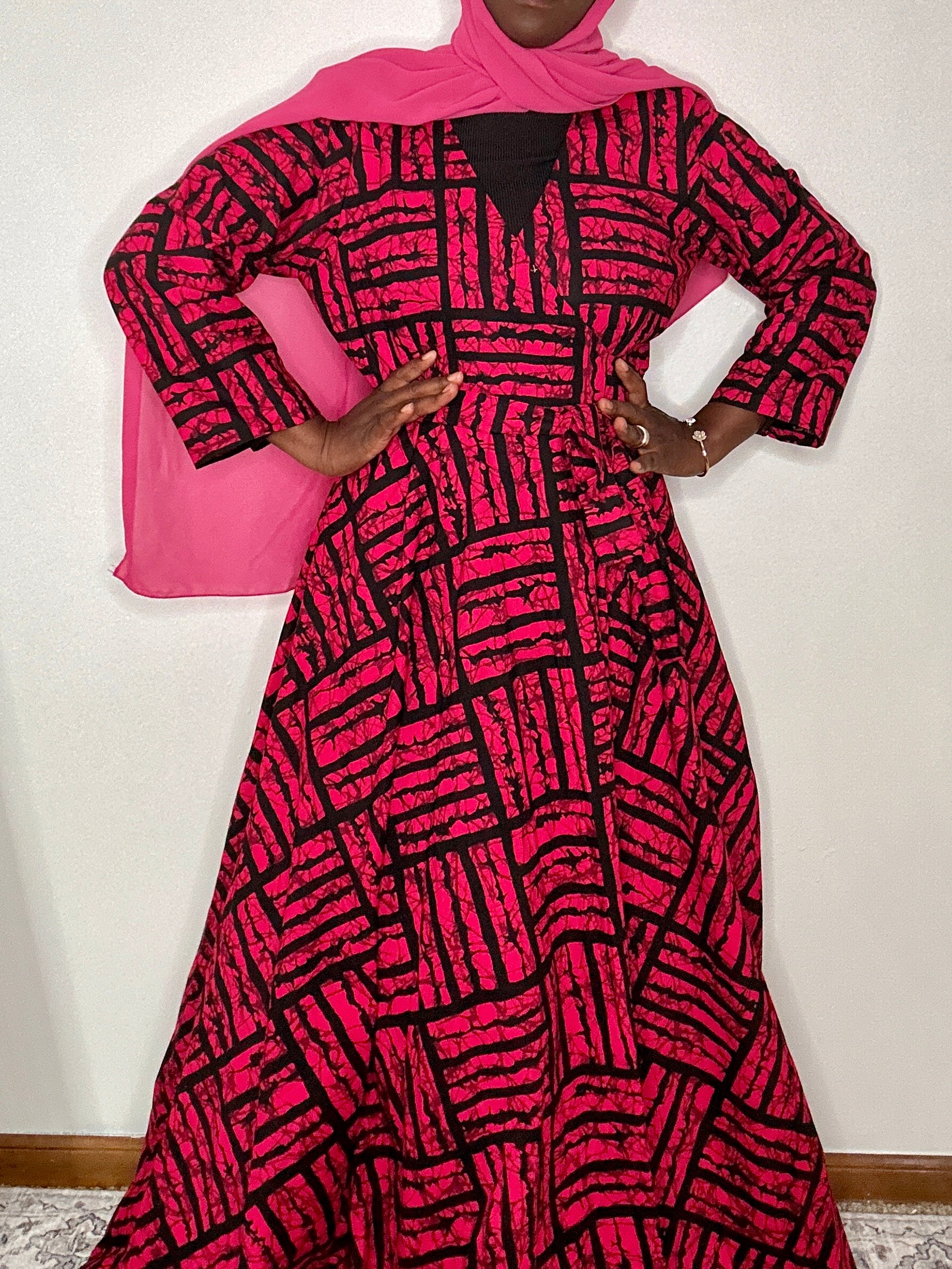 XOXO Ankara Wrap Dress