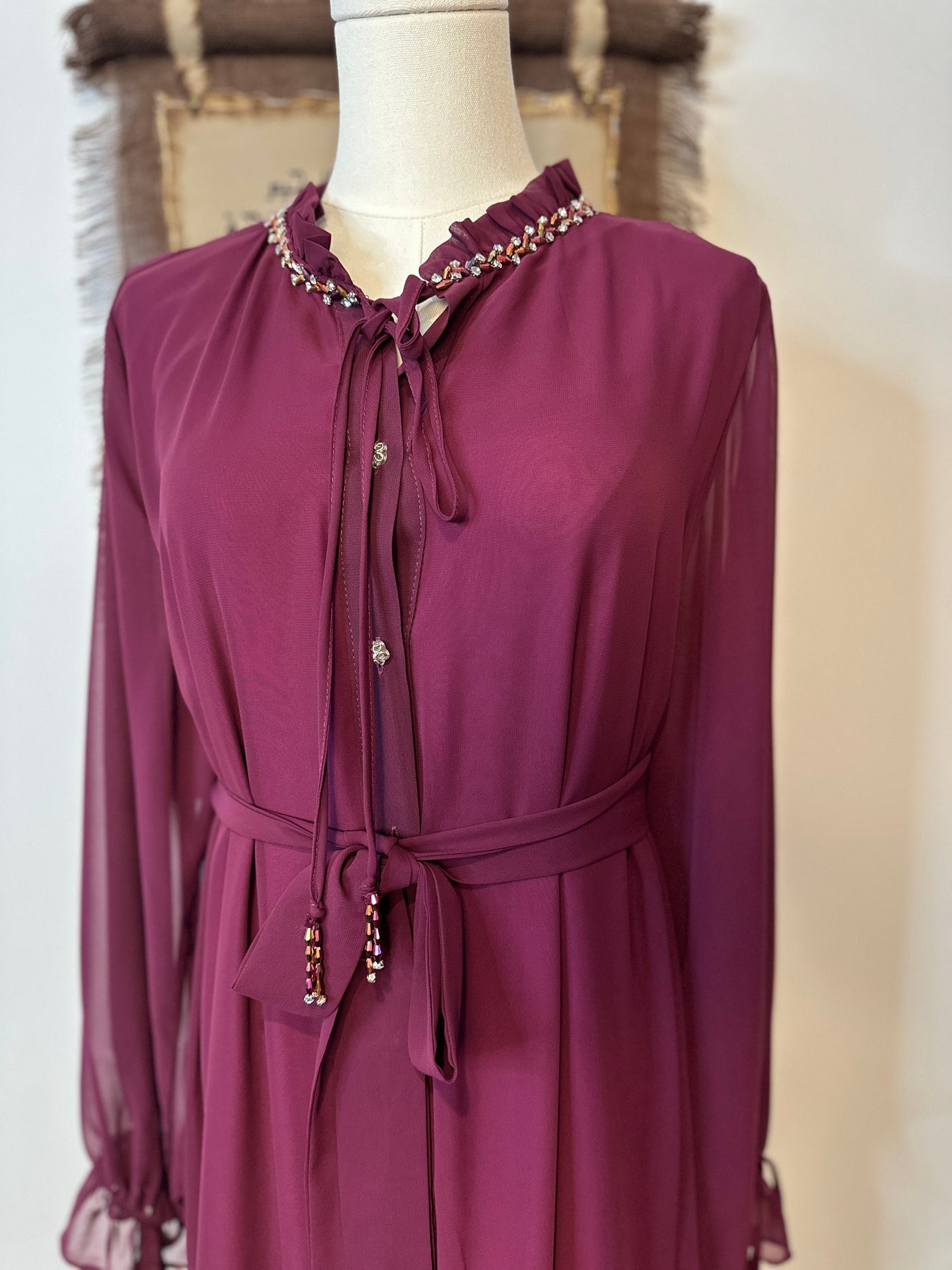 Long Sleeve Viscose Maxi Dress