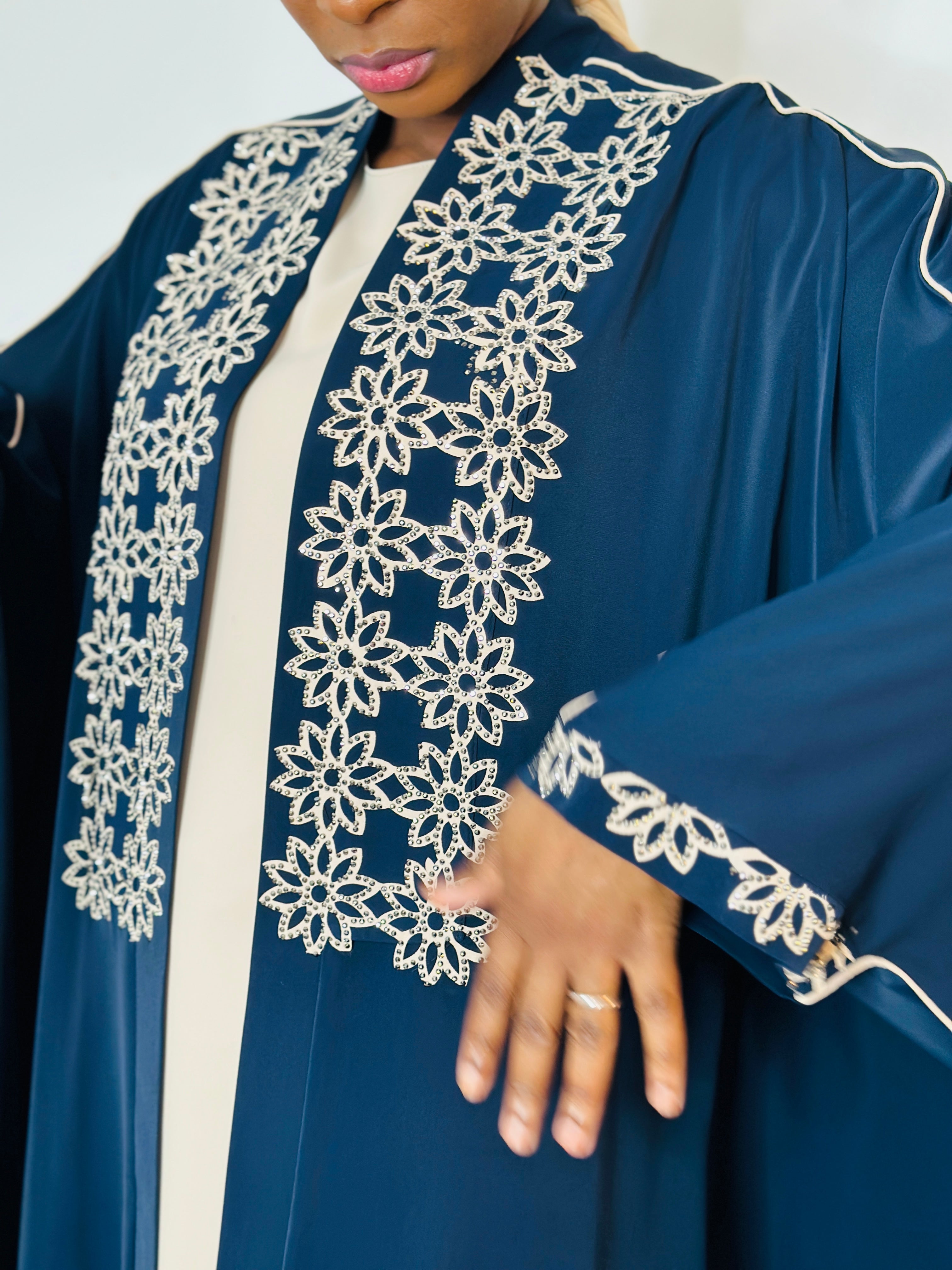 Ayra – Navy Embellished Abaya