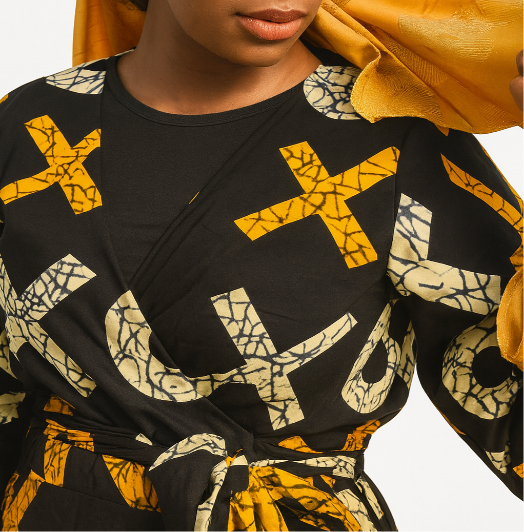 XOXO Ankara Wrap Dress
