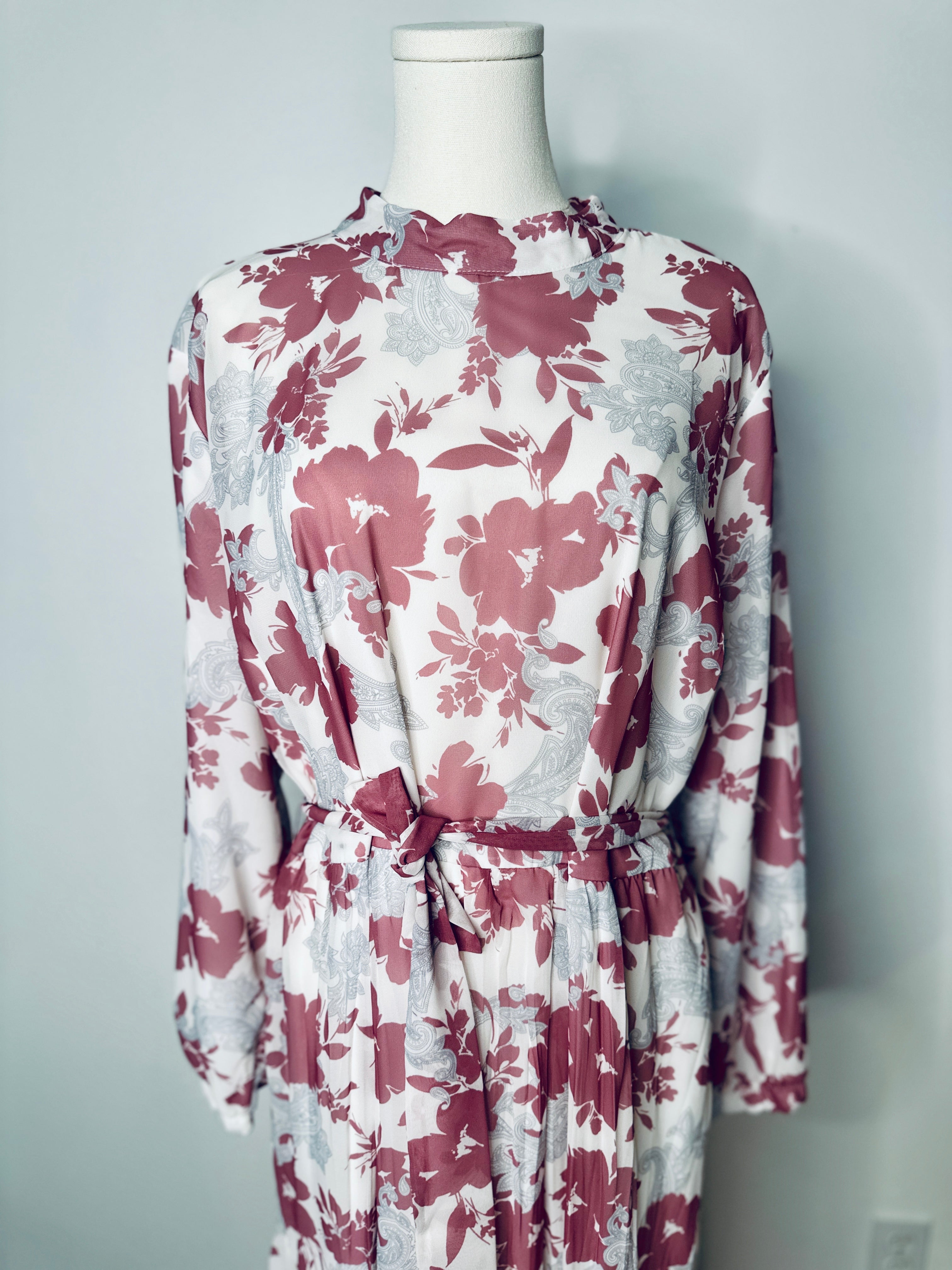 Maroon Paisley Floral Maxi 🌸