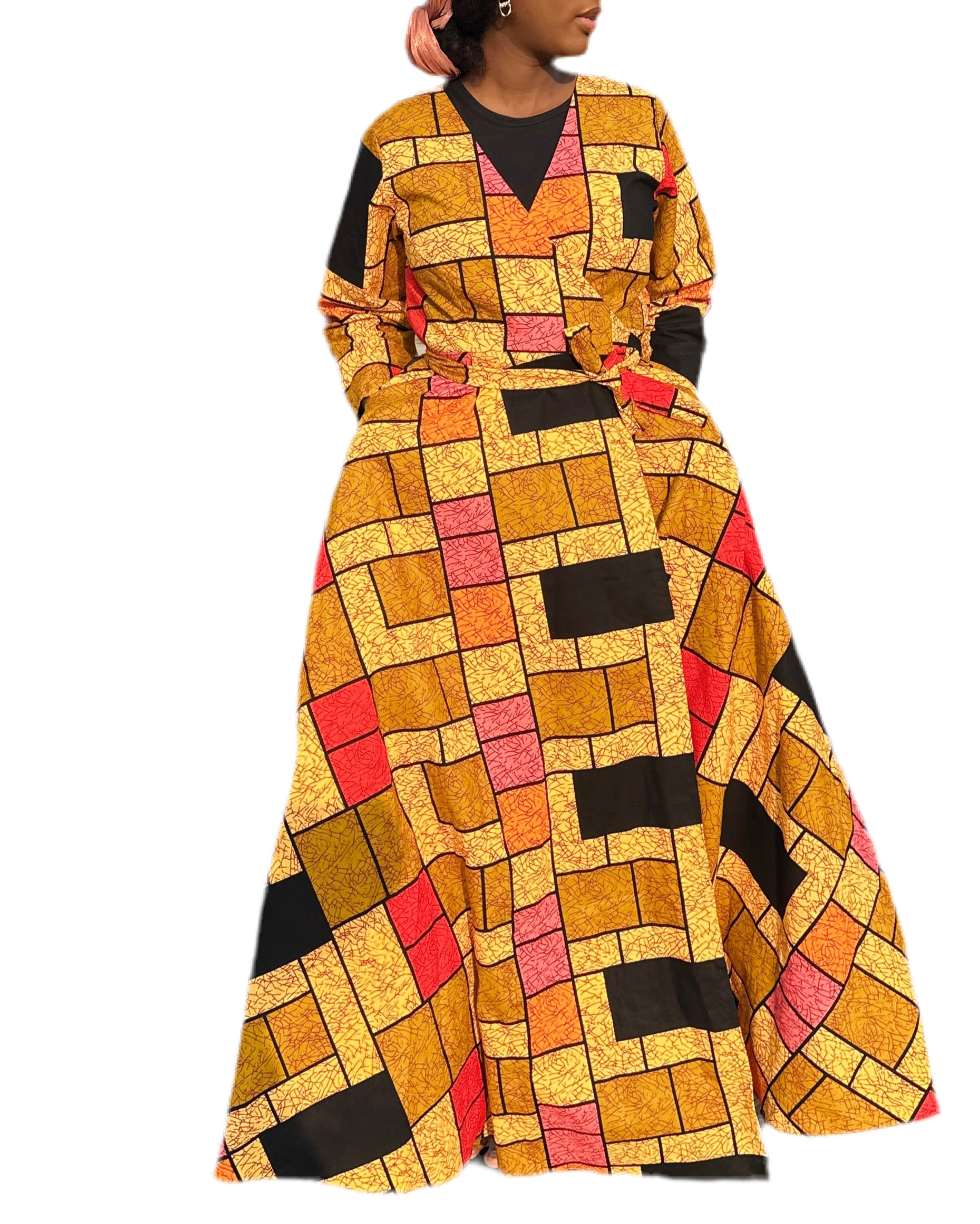 XOXO Ankara Wrap Dress