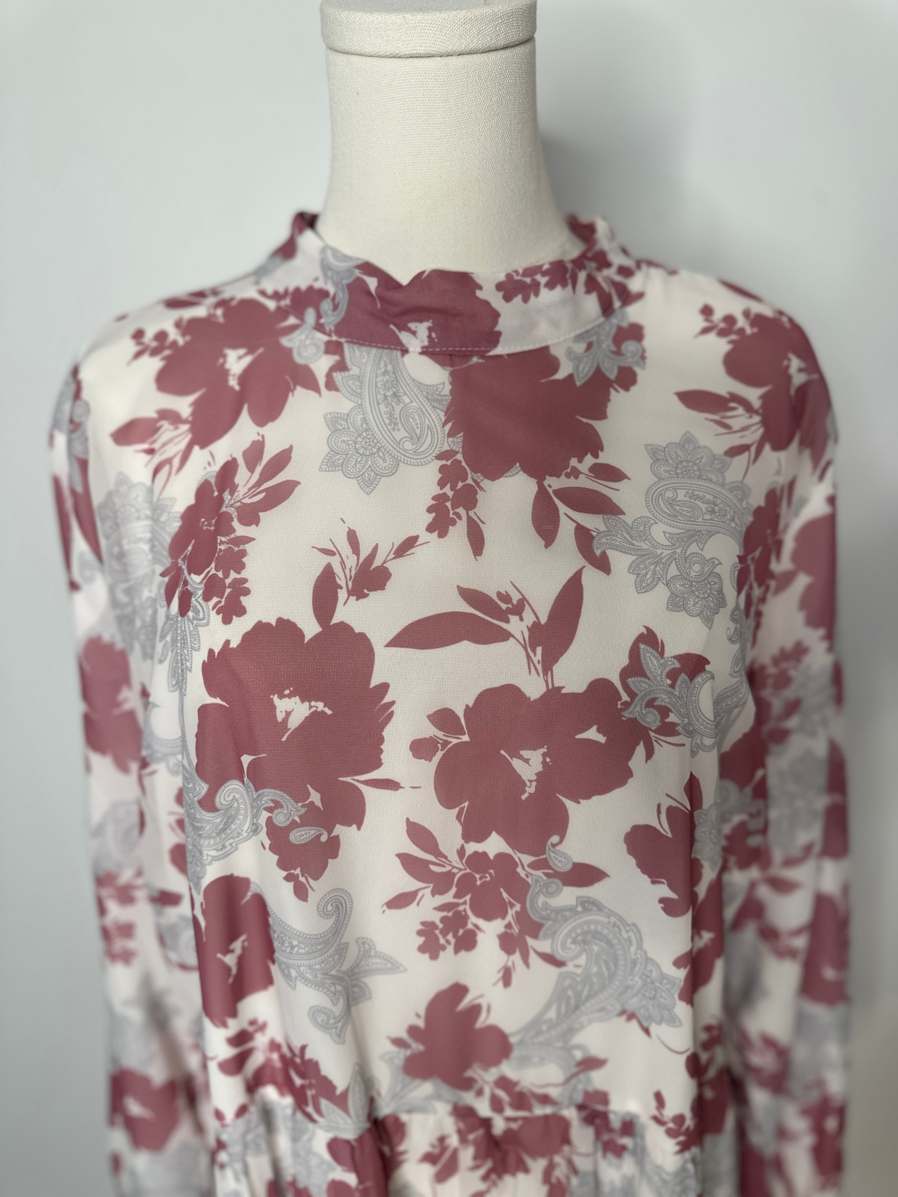 Maroon Paisley Floral Maxi 🌸