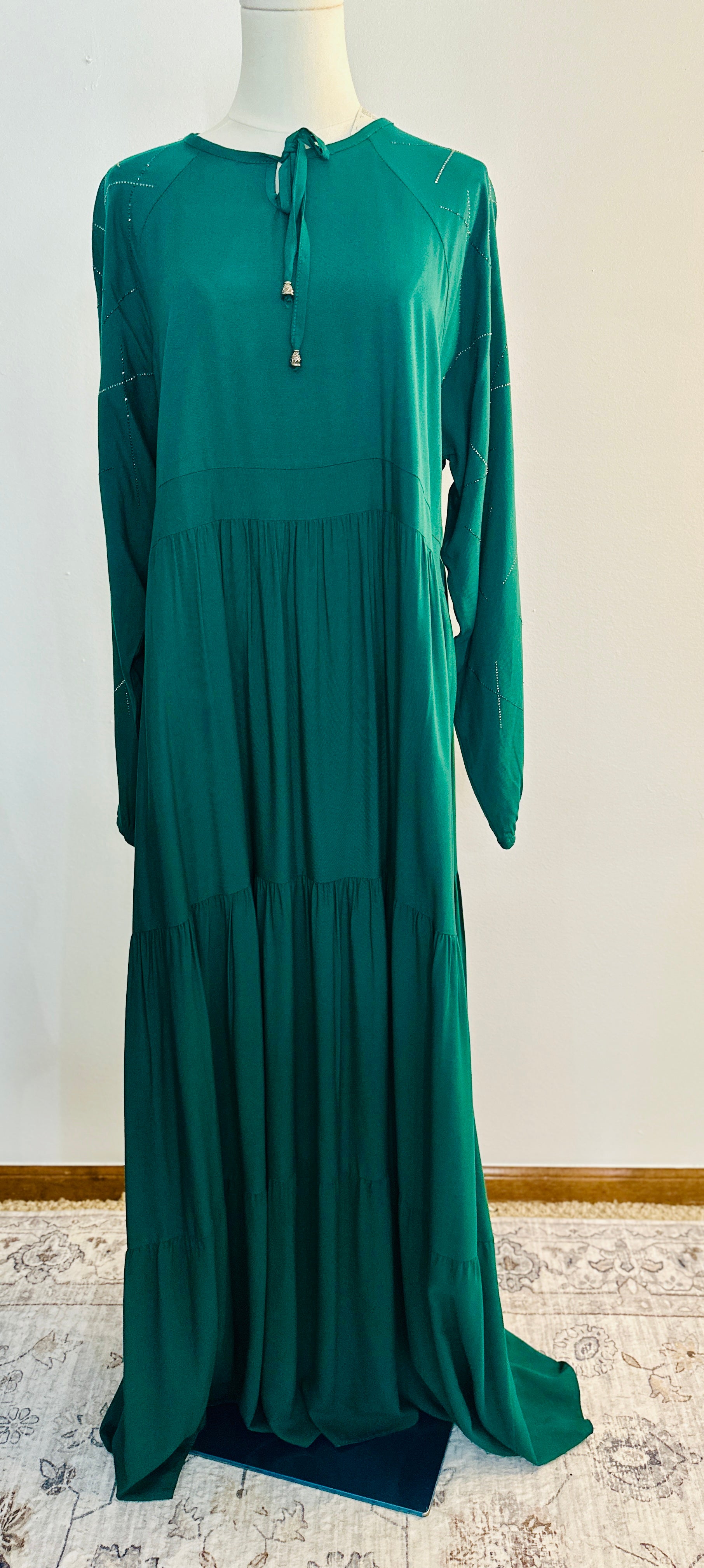 Emerald Tiered Maxi Dress – Tall Girl Friendly (60”)
