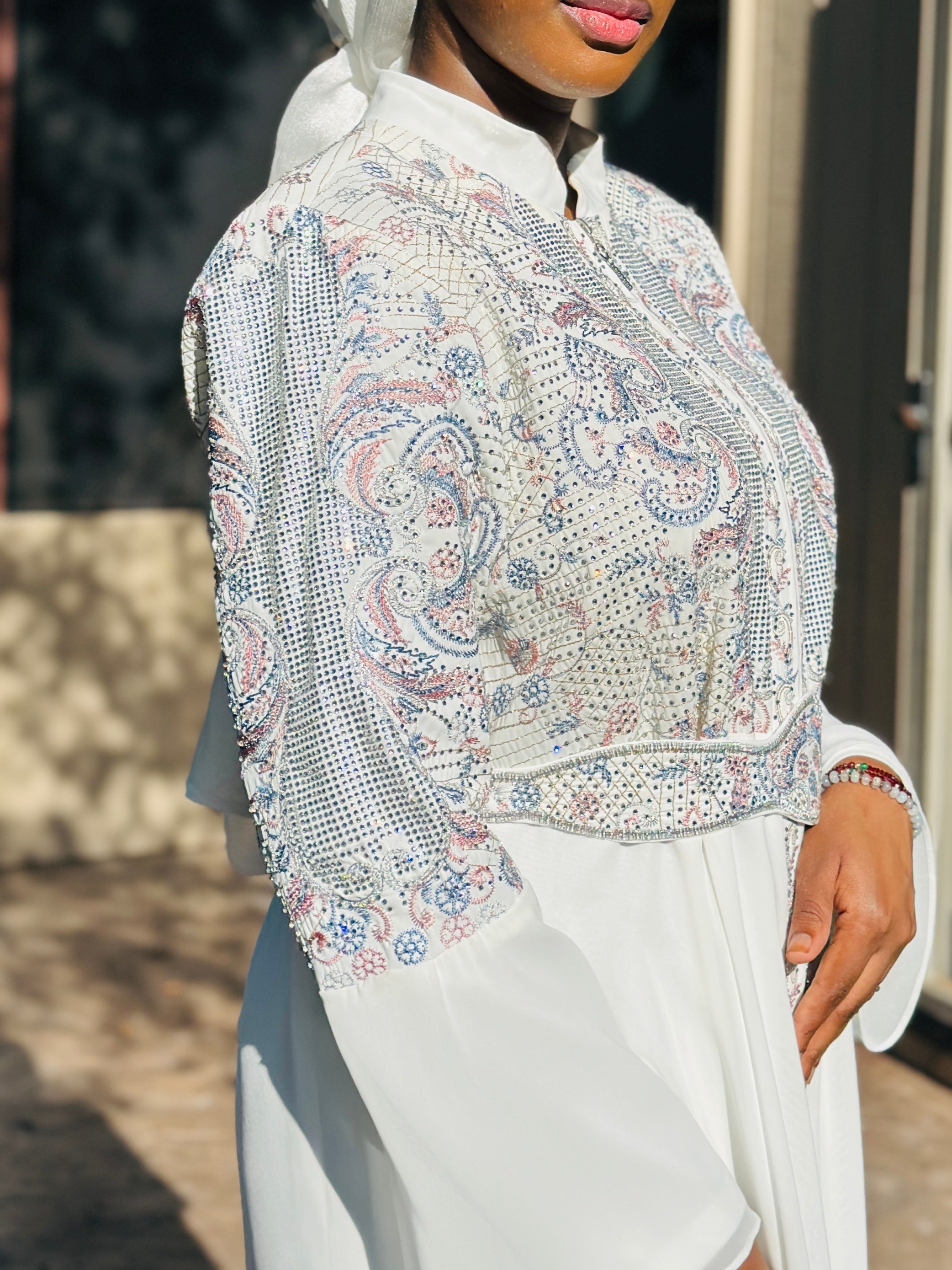 Layali Glow – Embellished White Gown