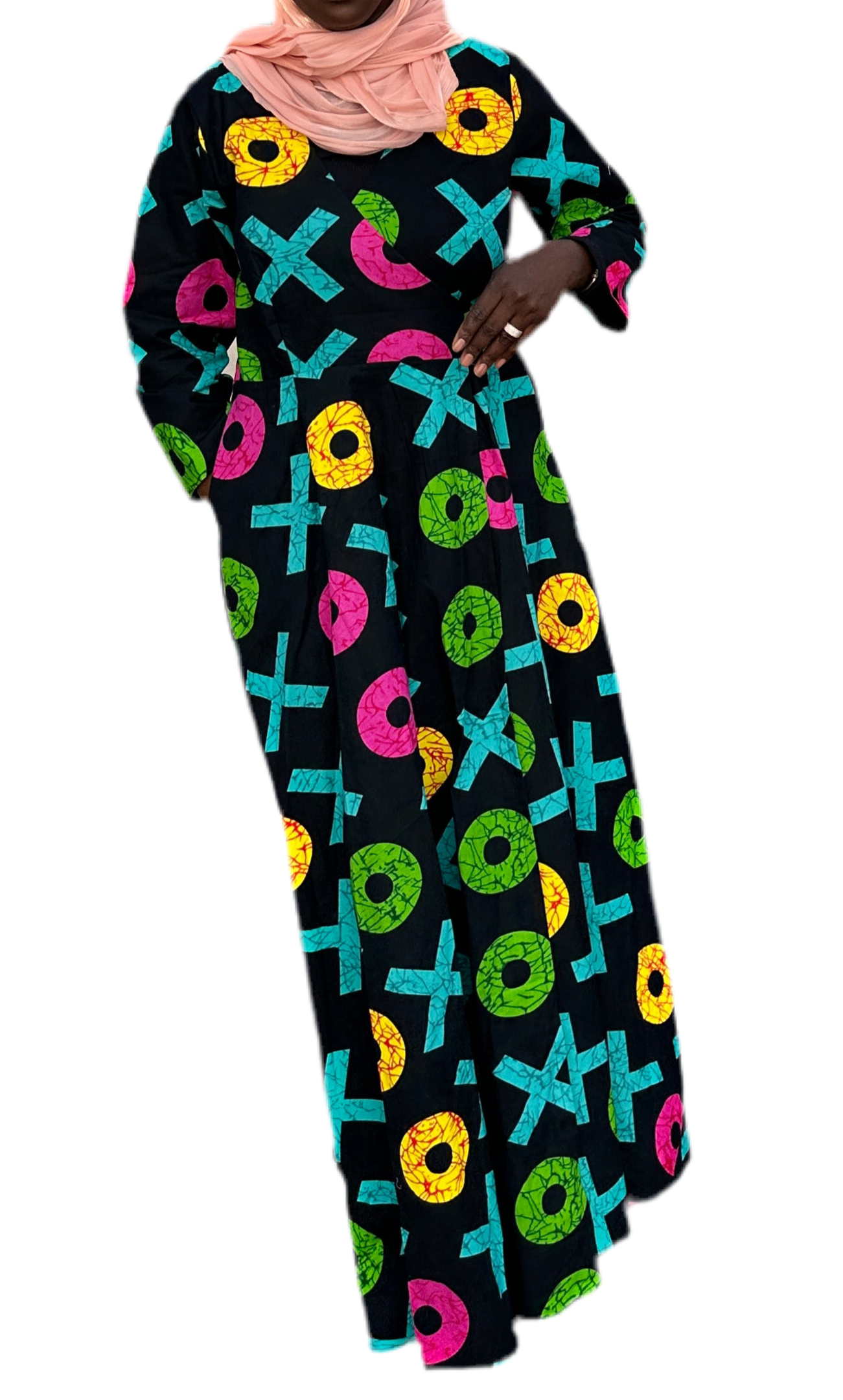 XOXO Ankara Wrap Dress