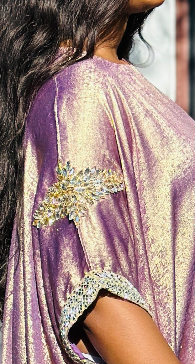 Gilded Orchid | Metallic Embellished Kaftan