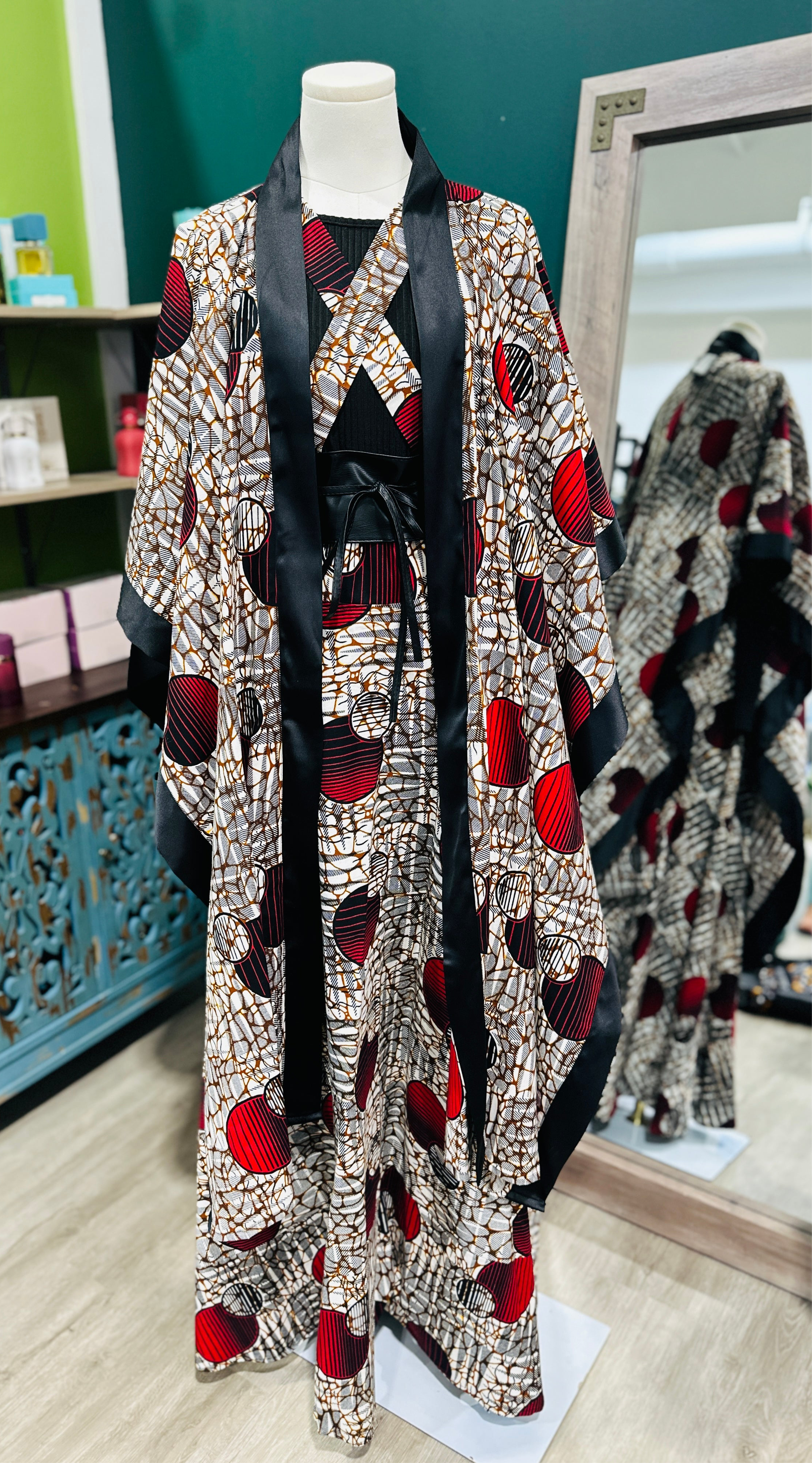 Bold Rings Ankara Kimono