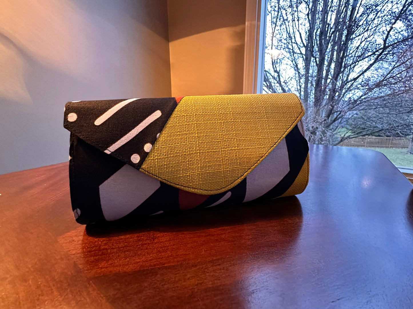 Light Gold Ankara patched purse