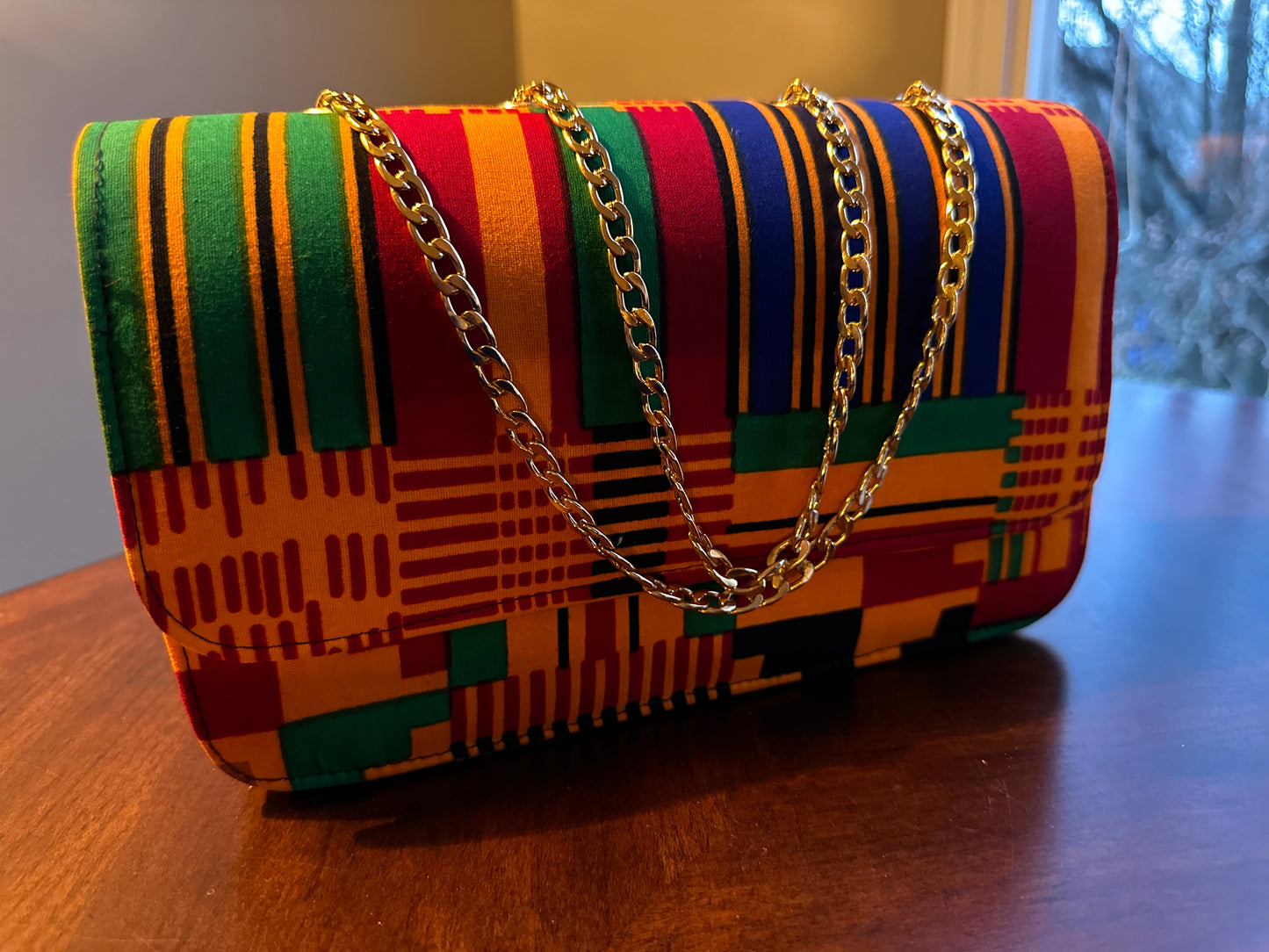 African Wax Kente Clutch