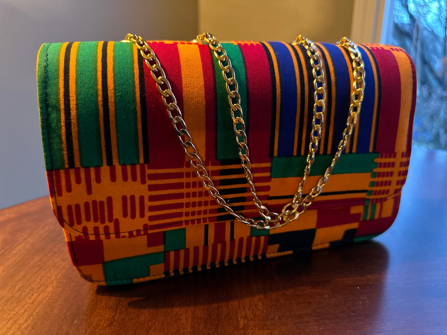 African Wax Kente Clutch