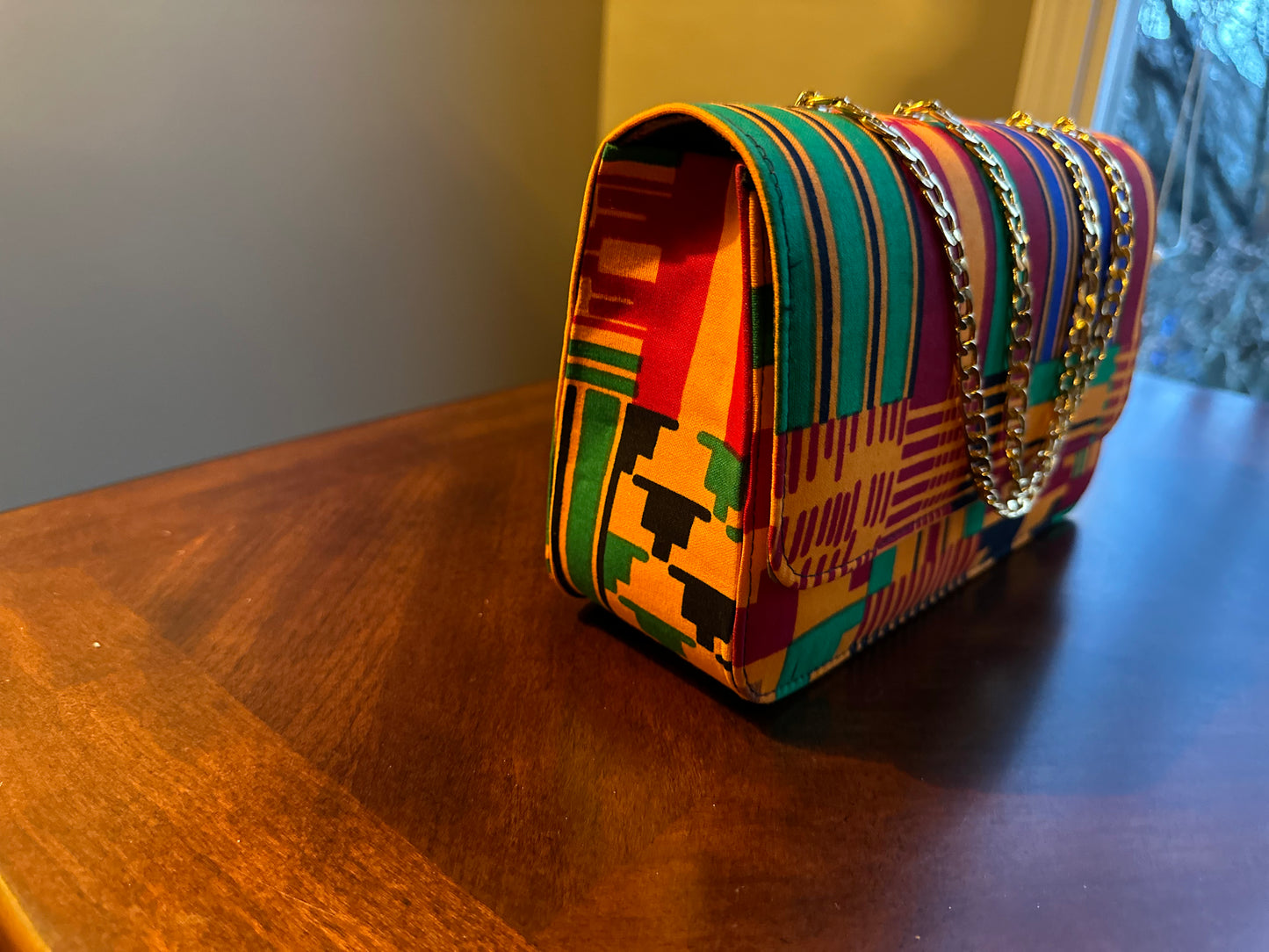 African Wax Kente Clutch