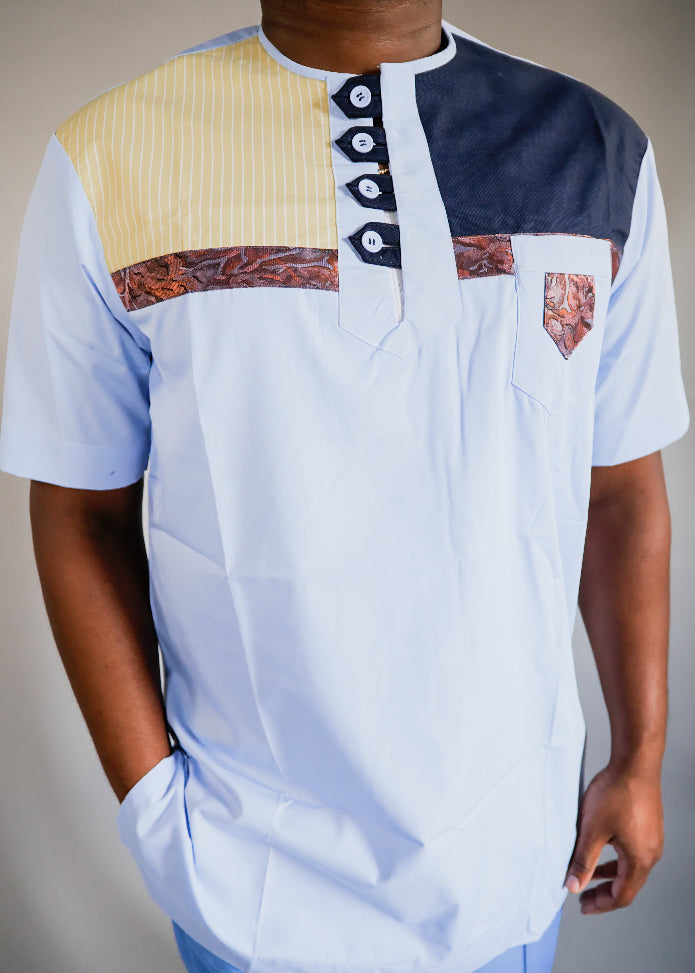 Chic Oxford Fabric short sleeve Shirt