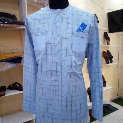 Light Blue Checkered Tunic