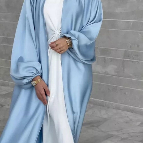 Two Piece Light Blue Abaya