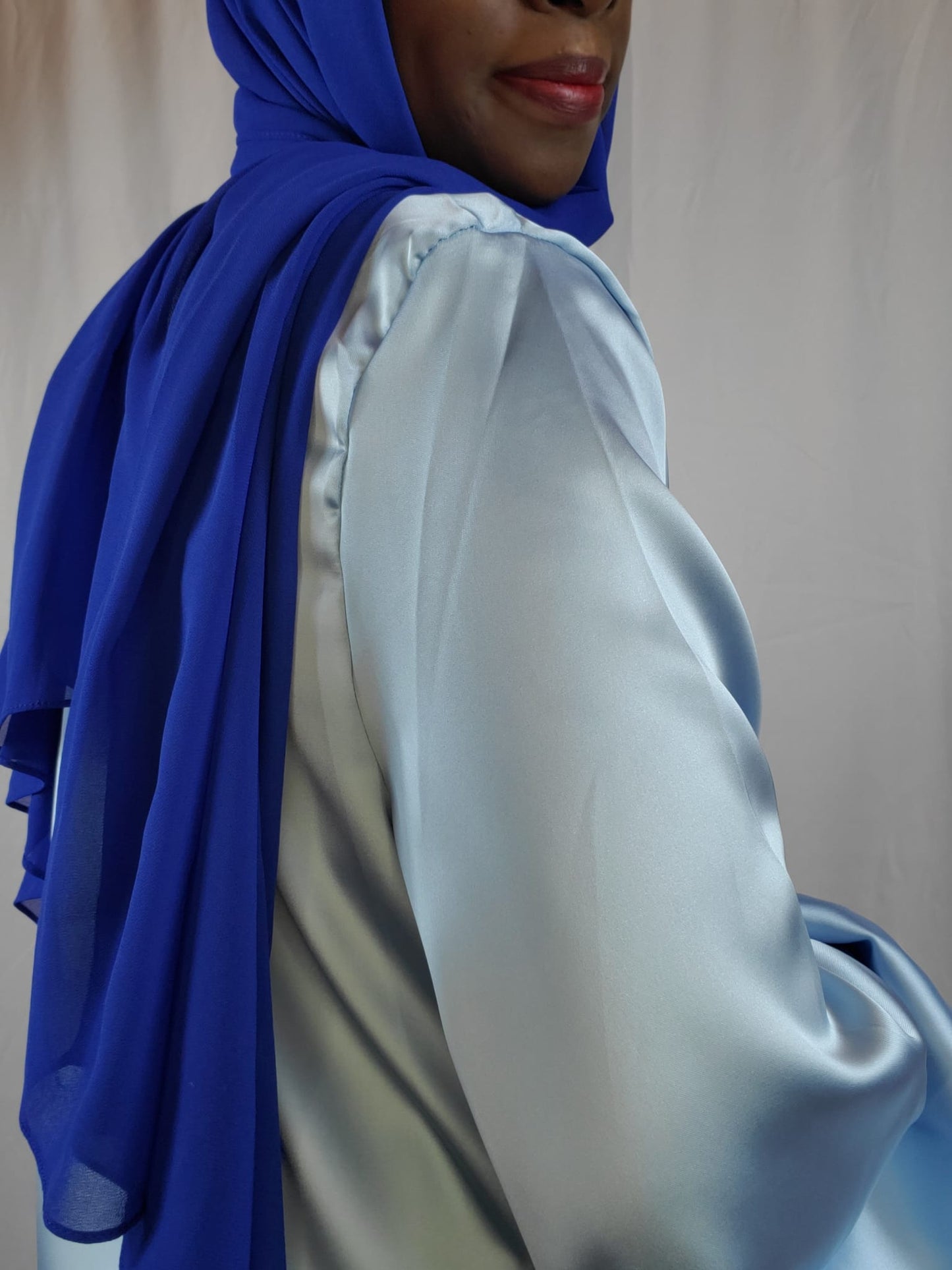 Two Piece Light Blue Abaya