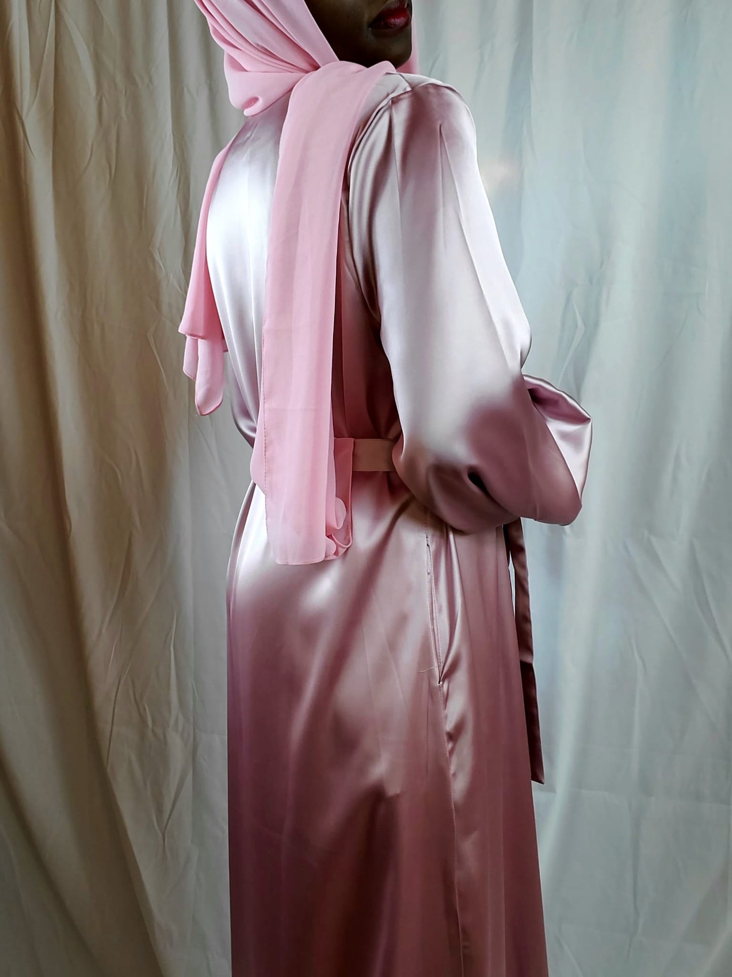 Two Piece Pink Abaya